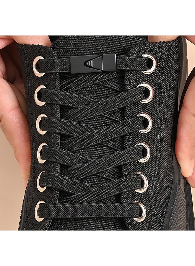 Pair of Elastic Self Lacing Shoe Straps with Interchangeable Buckles Adjustable Durable Shoe Accessories for Men Women Sports Casual Shoes Ideal for Daily Activewear  Outdoor Activities,Black - Image 4